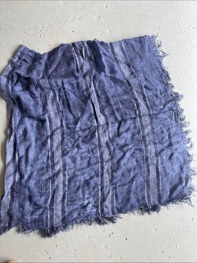 Vince cotton Women’s Lightweight Blue Fringe Hem Skirt